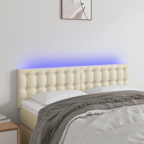 LED uzglavlje krem 144 x 5 x 78/88 cm od umjetne kože