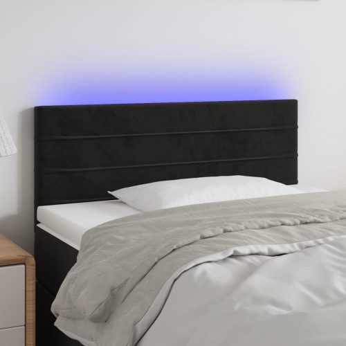 LED uzglavlje crno 80 x 5 x 78/88 cm baršunasto