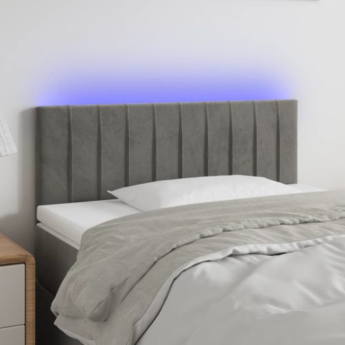 LED uzglavlje svjetlosivo 80 x 5 x 78/88 cm baršunasto