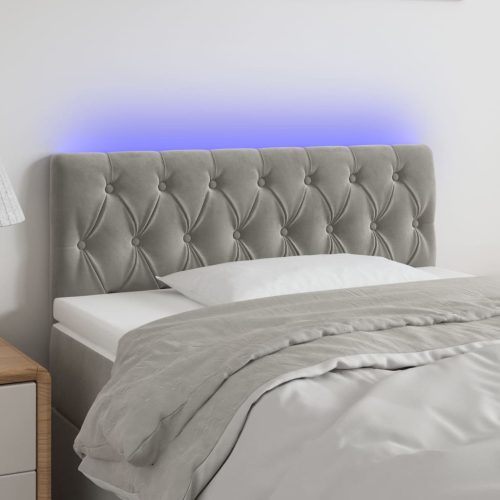 LED uzglavlje svjetlosivo 90x7x78/88 cm baršunasto