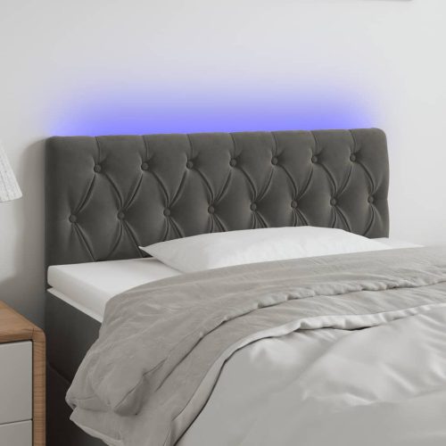 LED uzglavlje tamnosivo 90x7x78/88 cm baršunasto