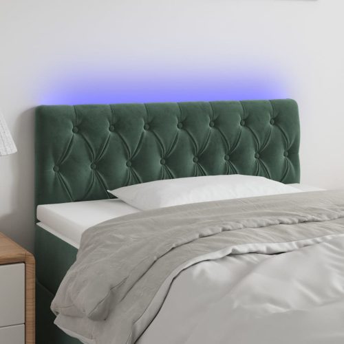 LED uzglavlje tamnozeleno 90x7x78/88 cm baršunasto