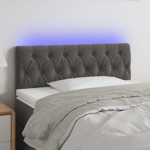 LED uzglavlje tamnosivo 100x7x78/88 cm baršunasto