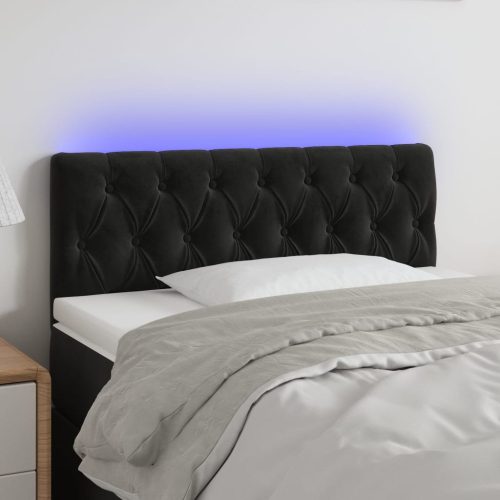 LED uzglavlje crno 100x7x78/88 cm baršunasto