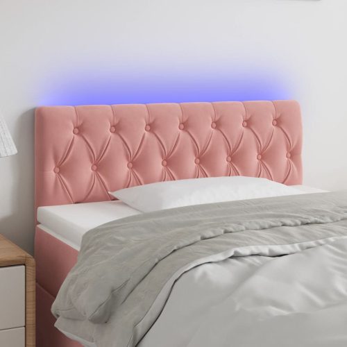 LED uzglavlje ružičasto 100x7x78/88 cm baršunasto