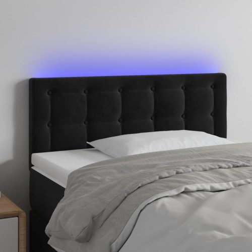 LED uzglavlje crno 80 x 5 x 78/88 cm baršunasto