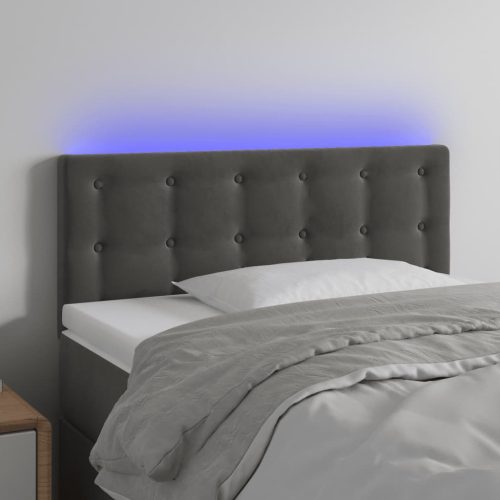 LED uzglavlje tamnosivo 90x5x78/88 cm baršunasto