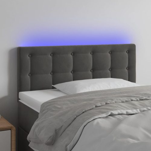 LED uzglavlje tamnosivo 100x5x78/88 cm baršunasto