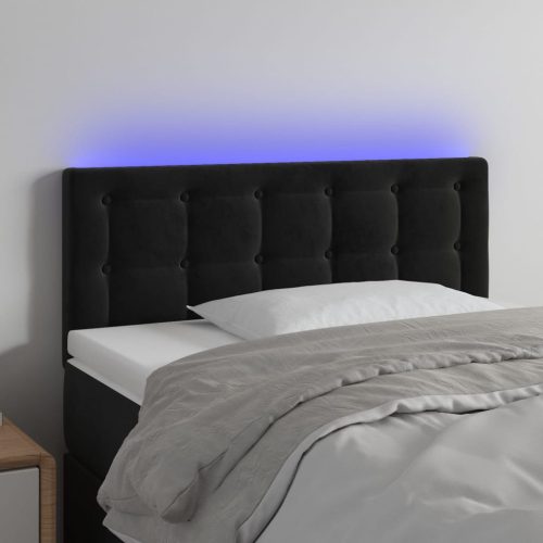 LED uzglavlje crno 100x5x78/88 cm baršunasto