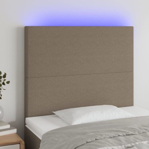 LED uzglavlje smeđesivo 80x5x118/128 cm od tkanine