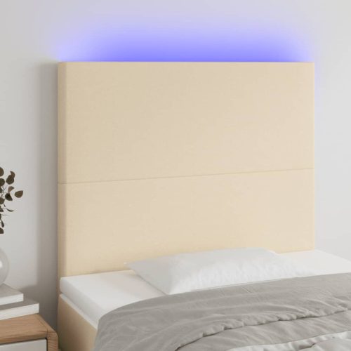 LED uzglavlje krem 90x5x118/128 cm od tkanine