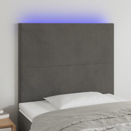 LED uzglavlje tamnosivo 80x5x118/128 cm baršunasto