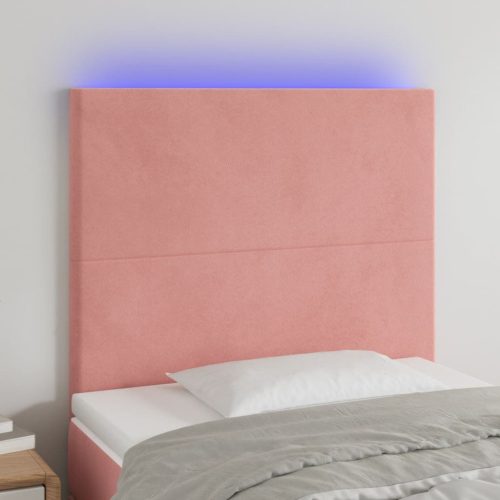 LED uzglavlje ružičasto 90x5x118/128 cm baršunasto