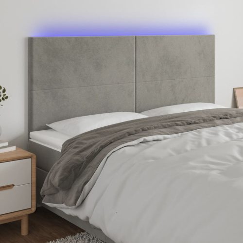 LED uzglavlje svjetlosivo 180x5x118/128 cm baršunasto