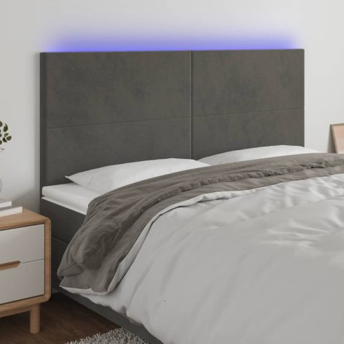 LED uzglavlje tamnosivo 180x5x118/128 cm baršunasto