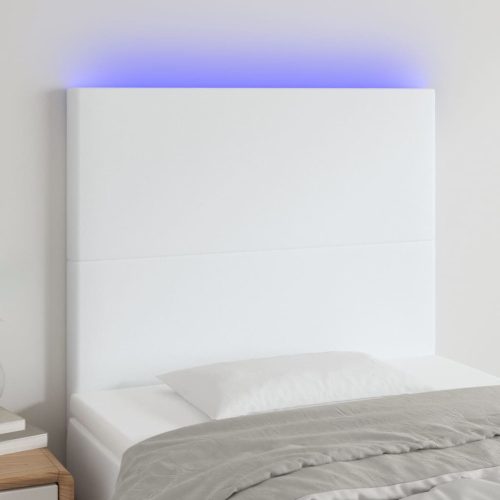 LED uzglavlje bijelo 80x5x118/128 cm od umjetne kože