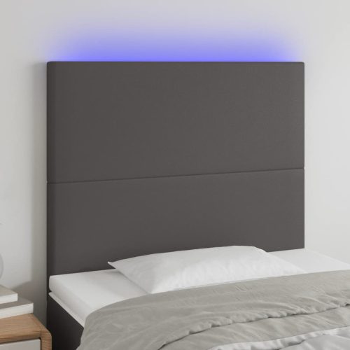 LED uzglavlje sivo 80x5x118/128 cm od umjetne kože