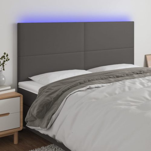 LED uzglavlje sivo 180x5x118/128 cm od umjetne kože