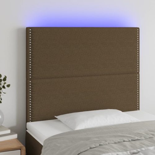 LED uzglavlje tamnosmeđe 80x5x118/128 cm od tkanine