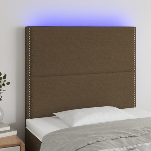 LED uzglavlje tamnosmeđe 100x5x118/128 cm od tkanine