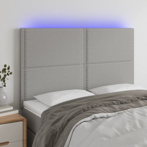 LED uzglavlje svjetlosivo 144x5x118/128 cm od tkanine