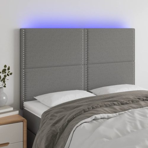 LED uzglavlje tamnosivo 144x5x118 cm od tkanine