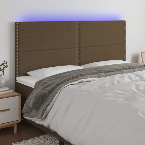 LED uzglavlje tamnosmeđe 160x5x118/128 cm od tkanine