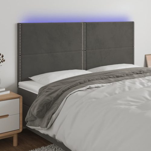 LED uzglavlje tamnosivo 160x5x118/128 cm baršunasto