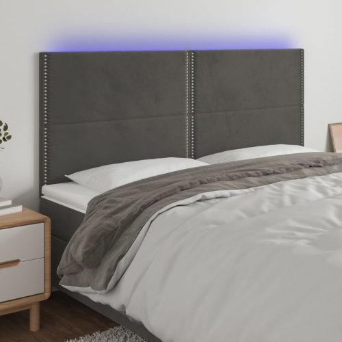 LED uzglavlje tamnosivo 180x5x118/128 cm baršunasto