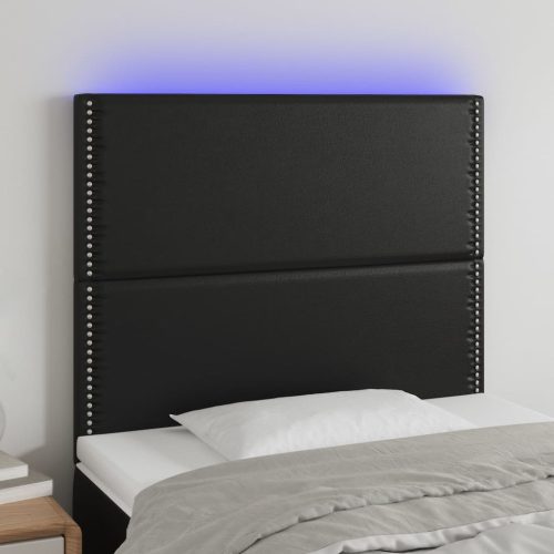 LED uzglavlje crno 80x5x118/128 cm od umjetne kože