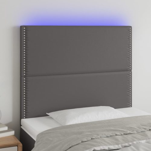 LED uzglavlje sivo 80x5x118/128 cm od umjetne kože