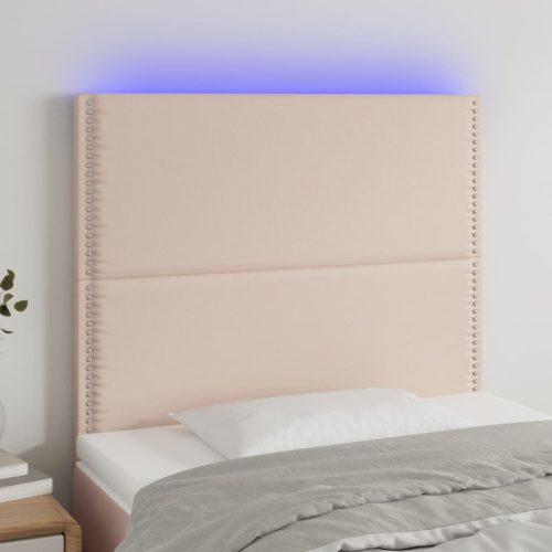 LED uzglavlje boja cappuccina 80x5x118/128 cm od umjetne kože