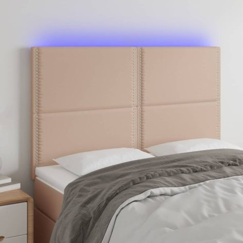 LED uzglavlje boja cappuccina 144x5x118/128cm od umjetna koža