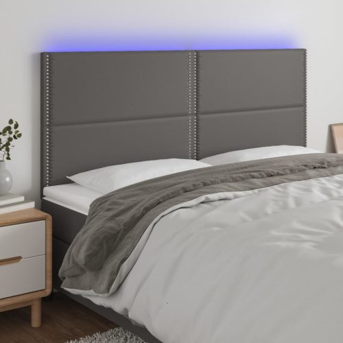 LED uzglavlje sivo 180x5x118/128 cm od umjetne kože