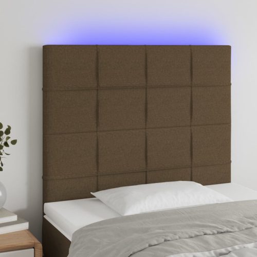 LED uzglavlje tamnosmeđe 80x5x118/128 cm od tkanine