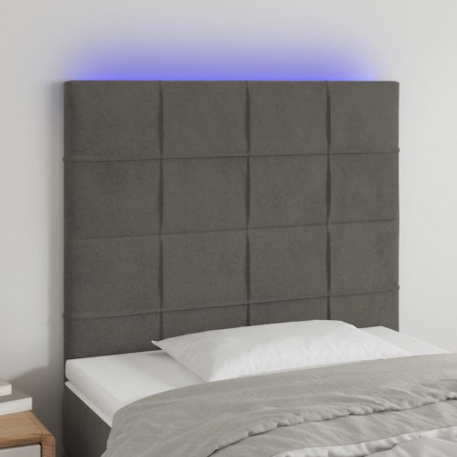 LED uzglavlje tamnosivo 80x5x118/128 cm baršunasto