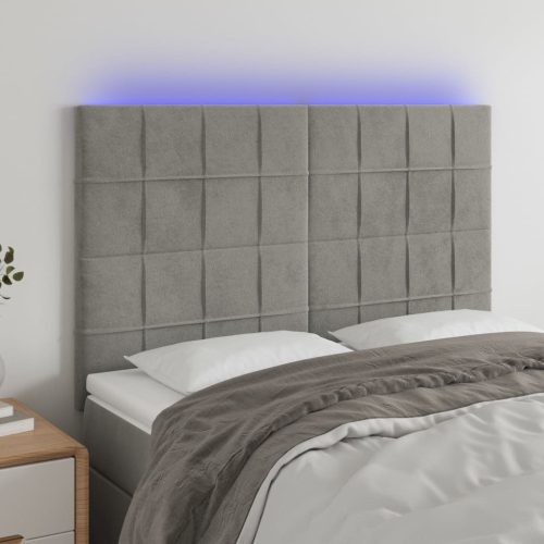 LED uzglavlje svjetlosivo 144x5x118/128 cm baršunasto