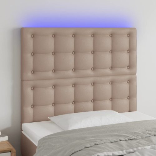 LED uzglavlje boja cappuccina 80x5x118/128 cm od umjetne kože