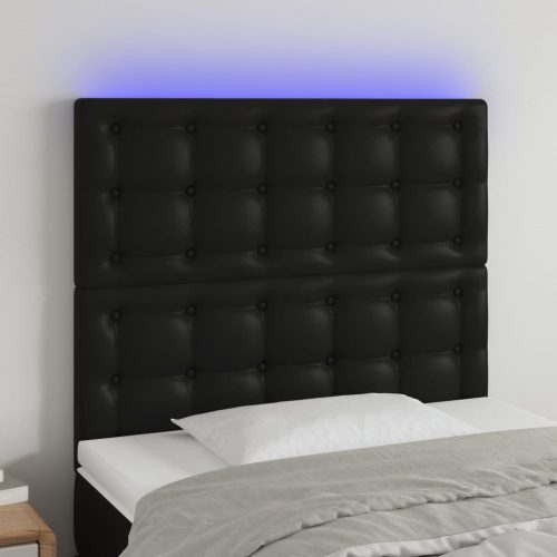 LED uzglavlje crno 90x5x118/128 cm od umjetne kože