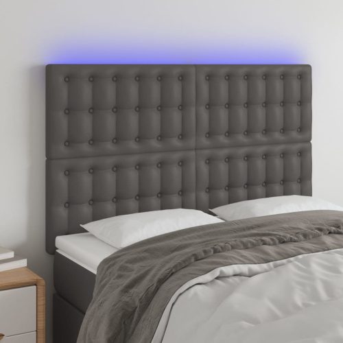 LED uzglavlje sivo 144x5x118/128 cm od umjetne kože