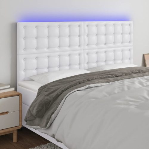 LED uzglavlje bijelo 160x5x118/128 cm od umjetne kože