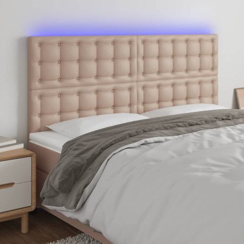 LED uzglavlje boja cappuccina 160x5x118/128cm od umjetna koža