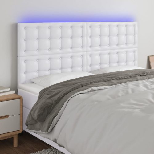 LED uzglavlje bijelo 180x5x118/128 cm od umjetne kože