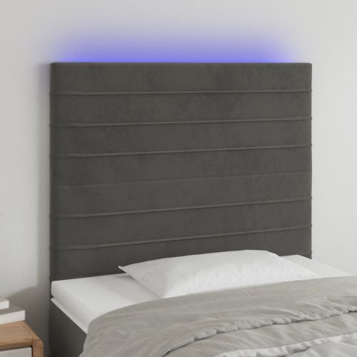 LED uzglavlje tamnosivo 80x5x118/128 cm baršunasto