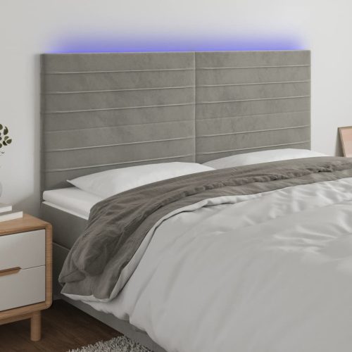 LED uzglavlje svjetlosivo 160x5x118/128 cm baršunasto