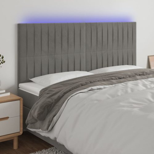 LED uzglavlje svjetlosivo 180x5x118/128 cm baršunasto