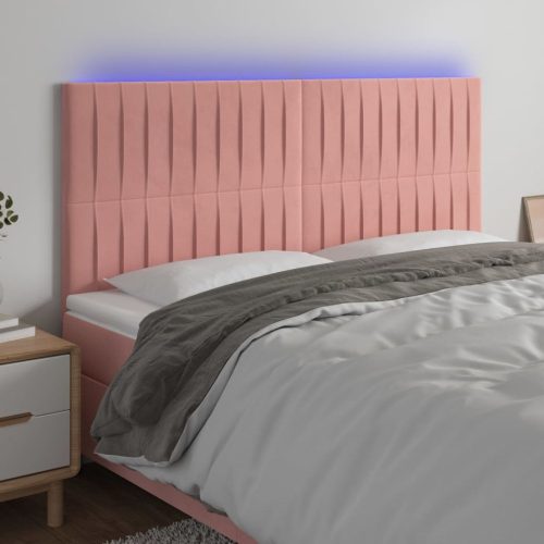 LED uzglavlje ružičasto 180x5x118/128 cm baršunasto