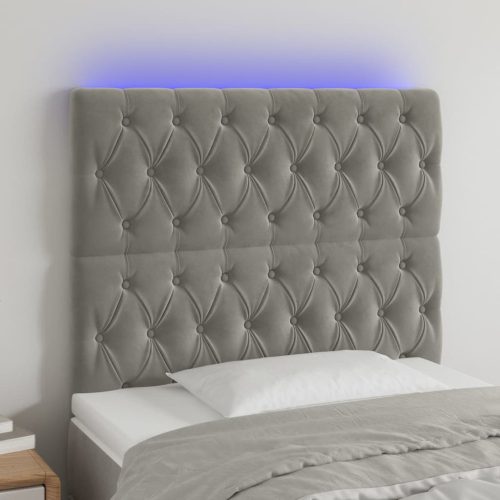 LED uzglavlje svjetlosivo 90x7x118/128 cm baršunasto