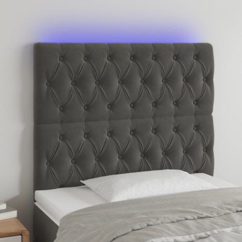 LED uzglavlje tamnosivo 100x7x118/128 cm baršunasto