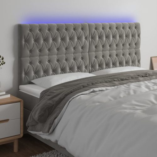 LED uzglavlje svjetlosivo 180x7x118/128 cm baršunasto